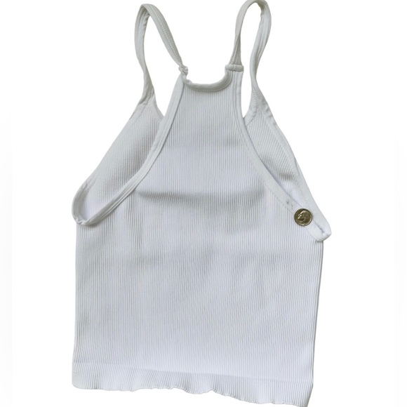 Free People Movement Happiness Runs Long Crop Top White Size Medium Large NWOT - Picture 8 of 9